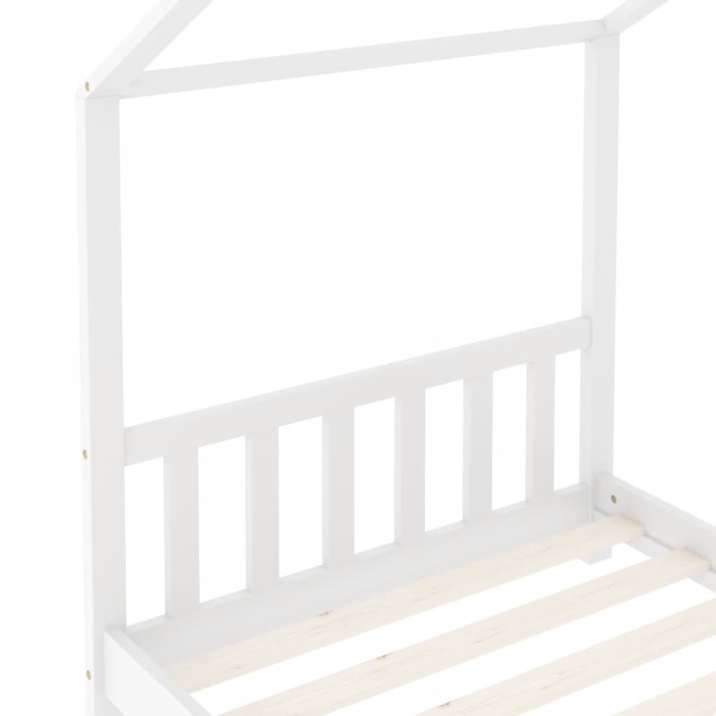 vidaXL Cadru de pat pentru copii, alb, 70 x 140 cm, lemn masiv de pin