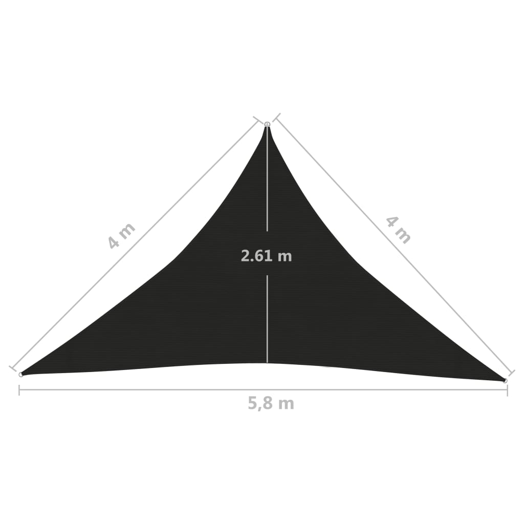 vidaXL Pânză parasolar, negru, 4x4x5,8 m, HDPE, 160 g/m²