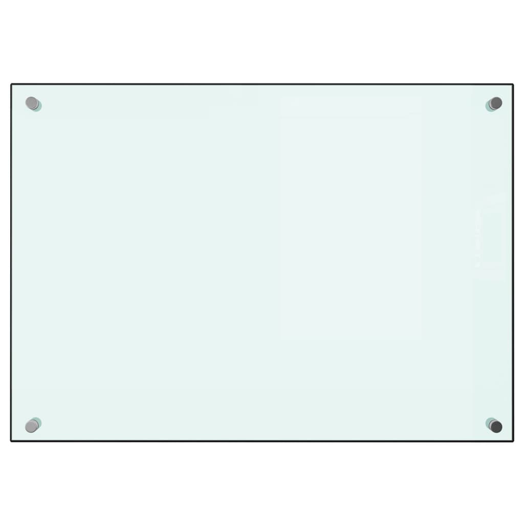 vidaXL Panou antistropi de bucătărie, alb, 70x50 cm, sticlă securizată