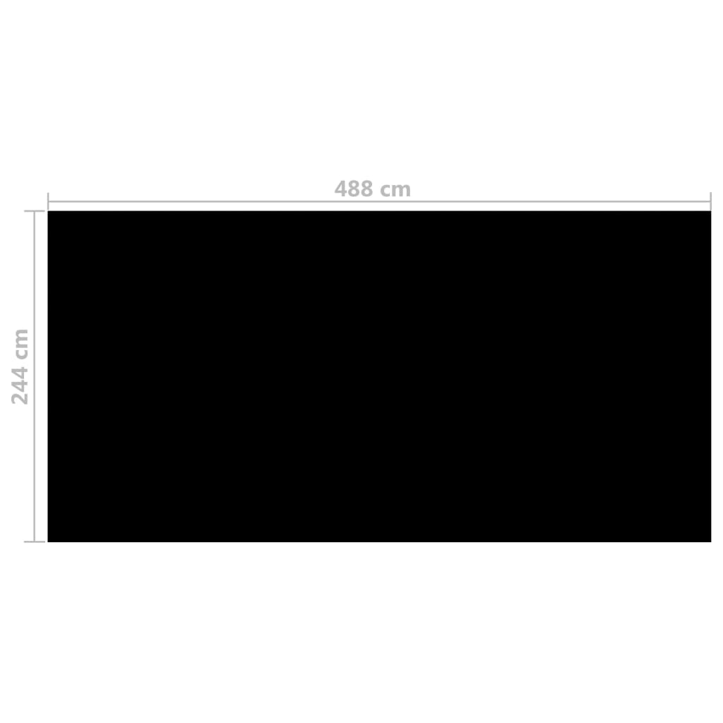vidaXL Prelată piscină, negru, 488 x 244 cm, PE