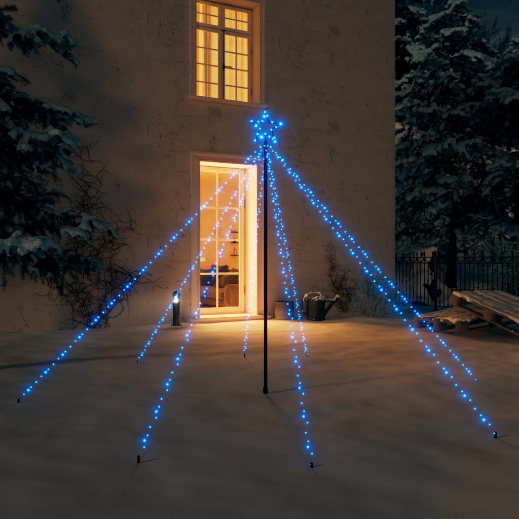 vidaXL Lumini pentru bradul de Crăciun, 400 LED-uri, albastru, 2,5 m