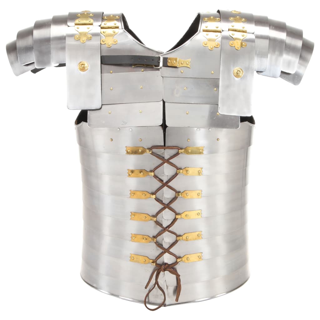 vidaXL Armură soldat roman, jocuri de rol, argintiu, oțel