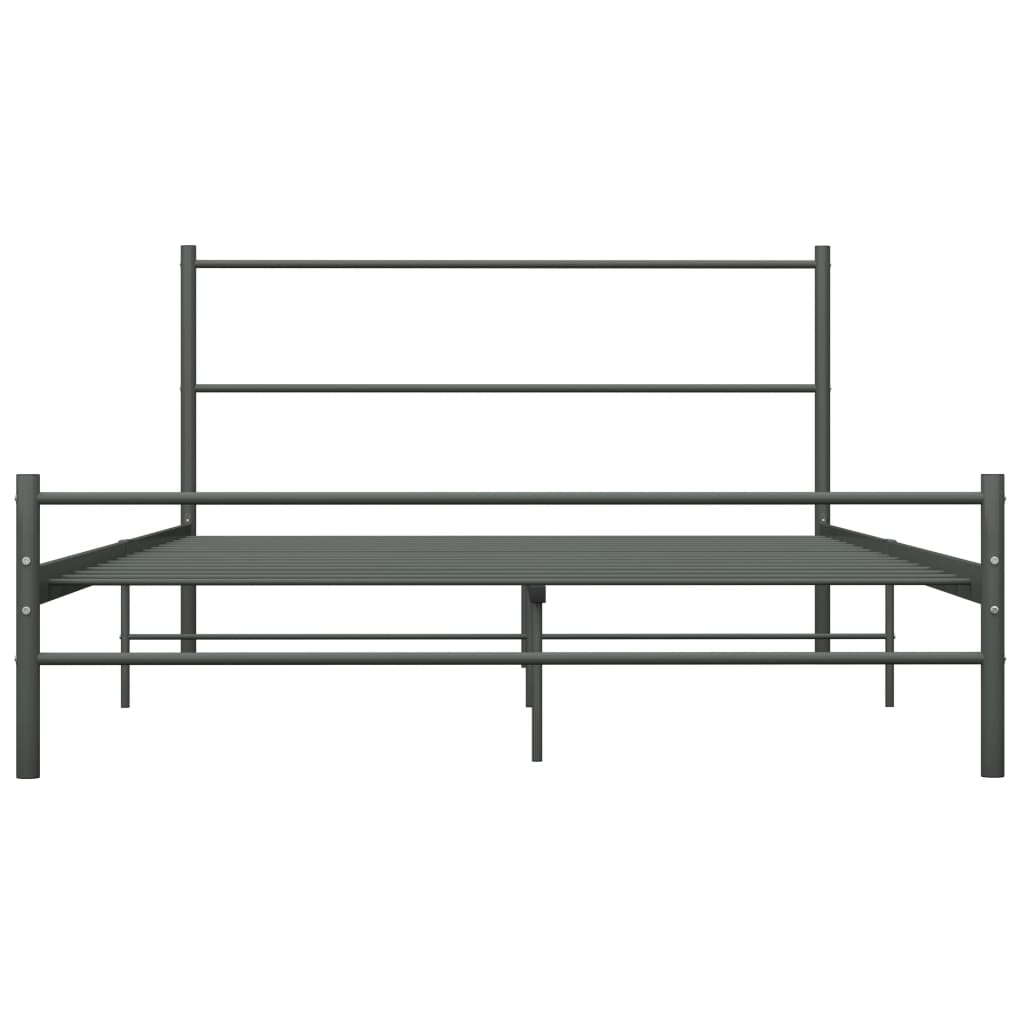 vidaXL Cadru de pat, gri, 160 x 200 cm, metal