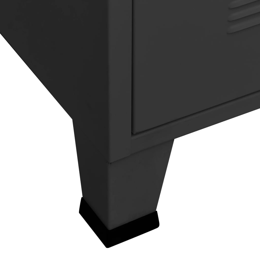 vidaXL Șifonier industrial, negru, 90x50x180 cm, metal