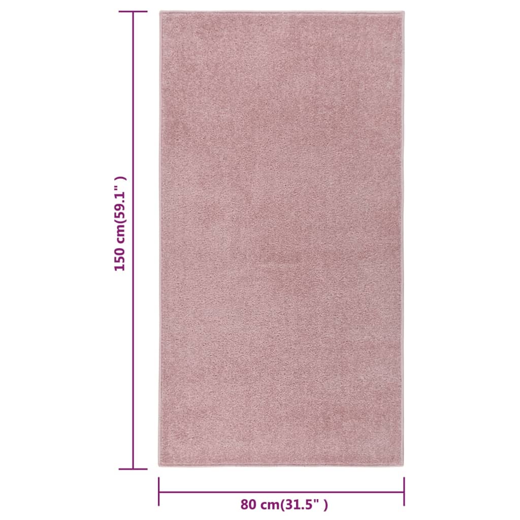 vidaXL Covor cu fire scurte, roz, 80x150 cm