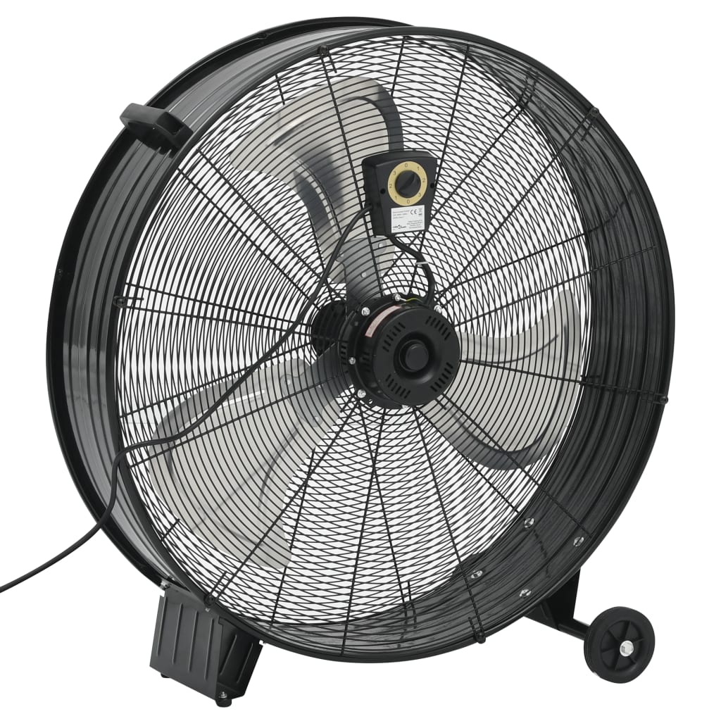 vidaXL Ventilator industrial cu tambur, negru, 77 cm, 240 W