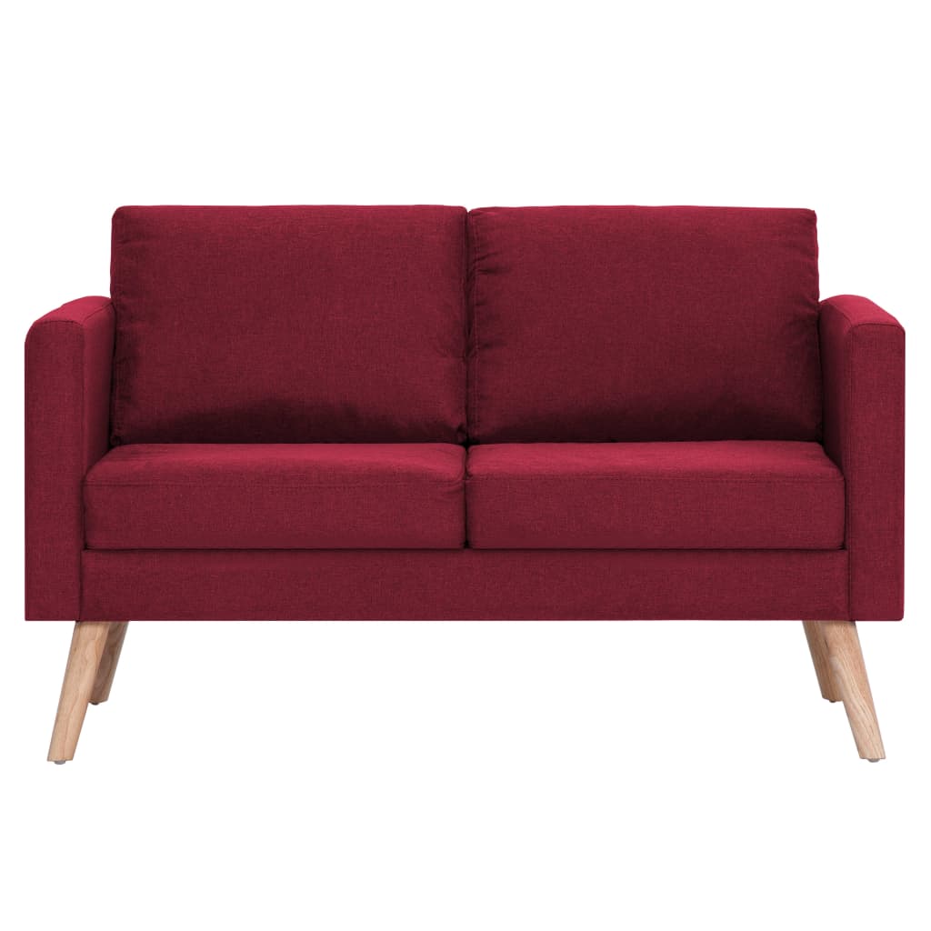 vidaXL Canapea cu 2 locuri, roșu, material textil
