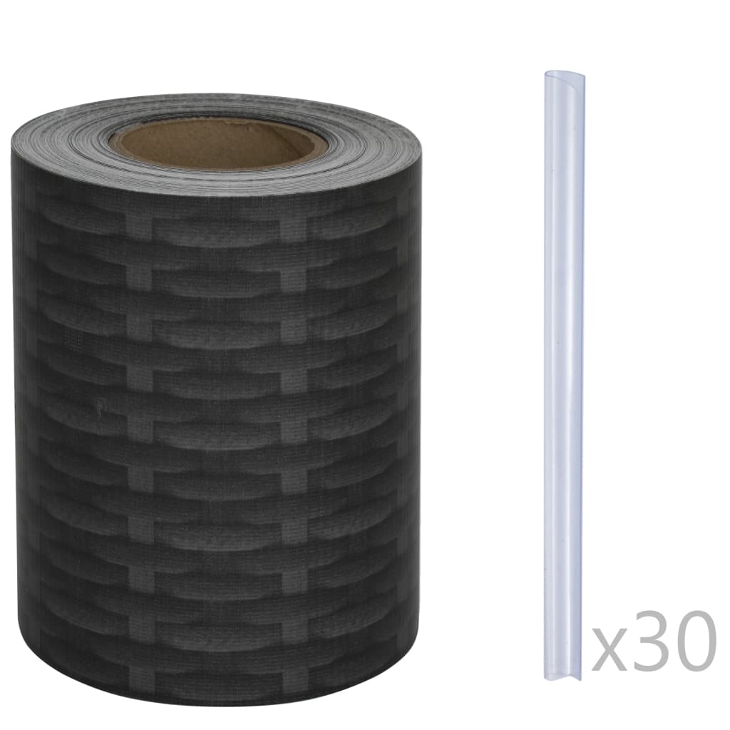 vidaXL Rolă de bandă pentru gard din PVC, 70 x 0,19 m, ratan