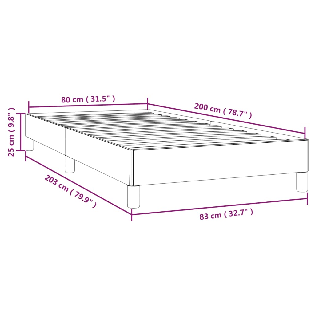 vidaXL Cadru de pat, alb, 80x200 cm, piele ecologică
