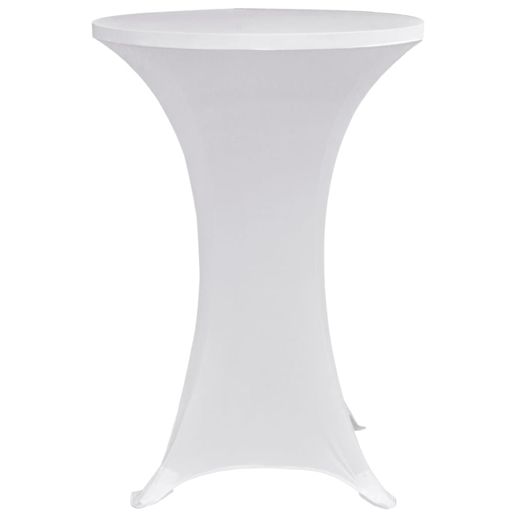 vidaXL Husă de masă cu picior Ø60 cm, 4 buc., alb, elastic