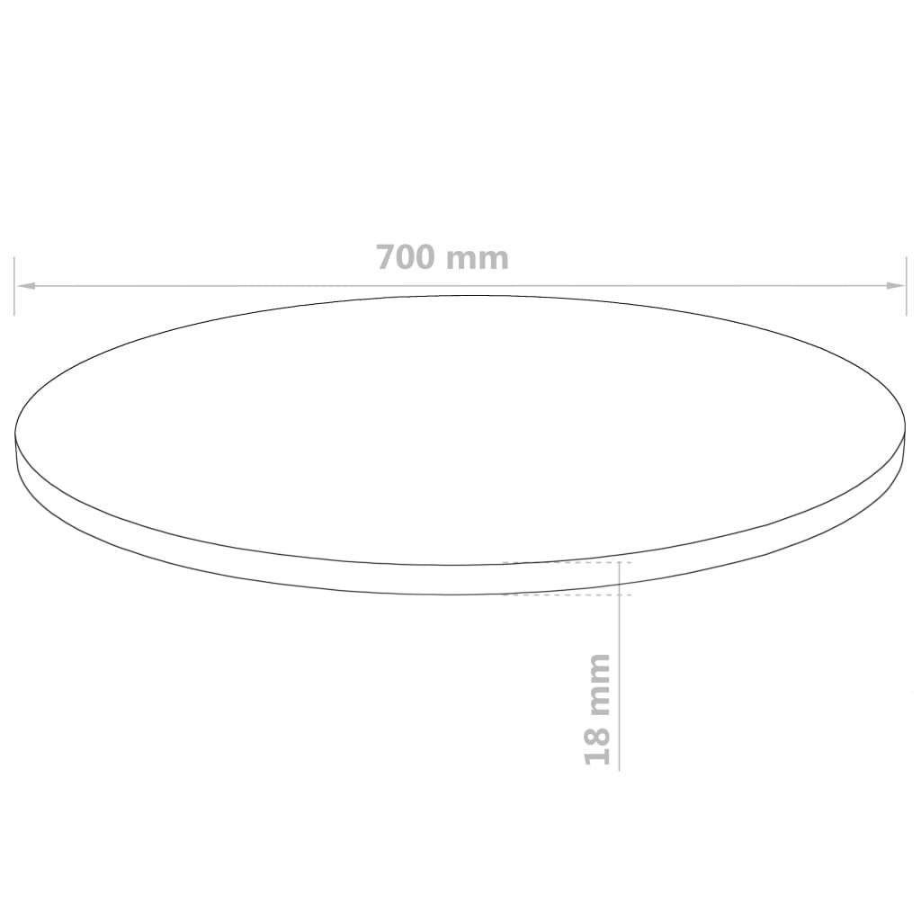 vidaXL Blat de masă din MDF, rotund, 700 x 18 mm