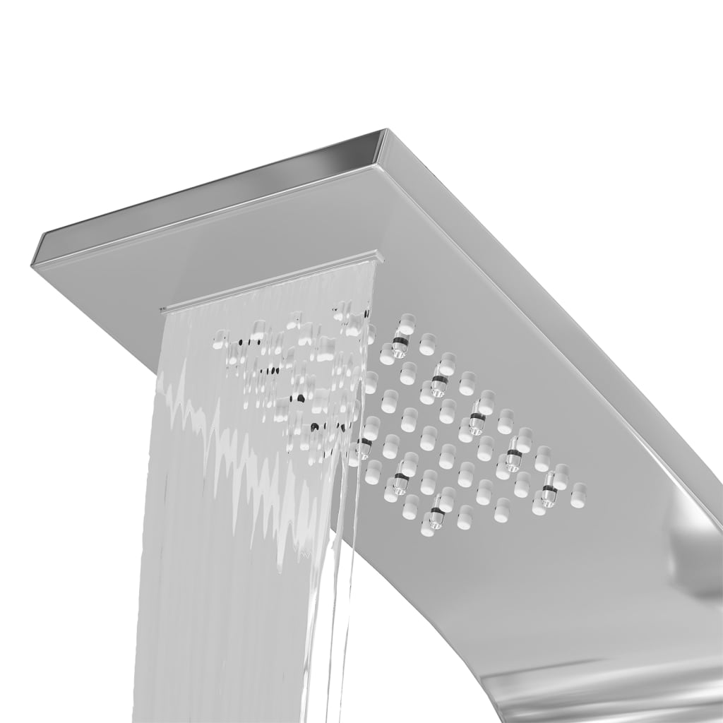 vidaXL Sistem panou de duș curbat, oțel inoxidabil