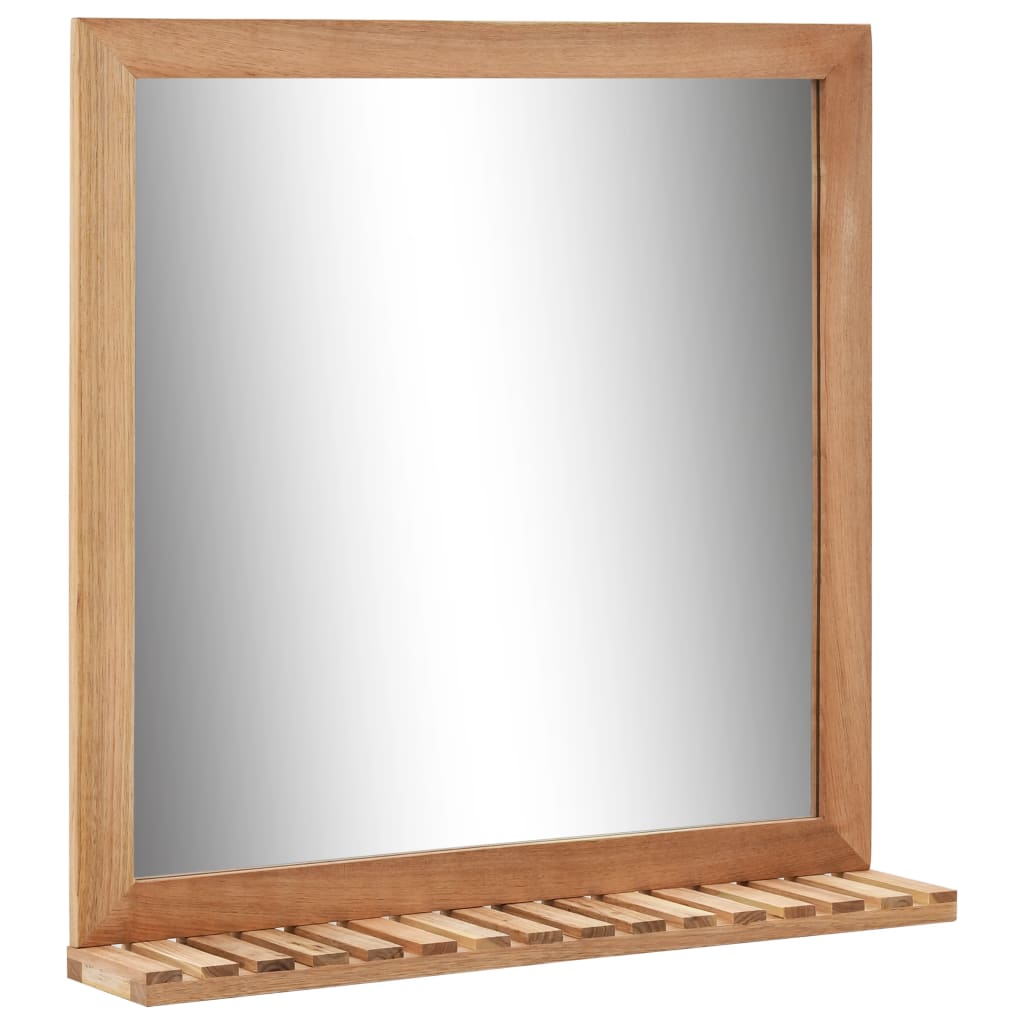 vidaXL Oglindă de baie, 60 x 12 x 62 cm, lemn masiv de nuc