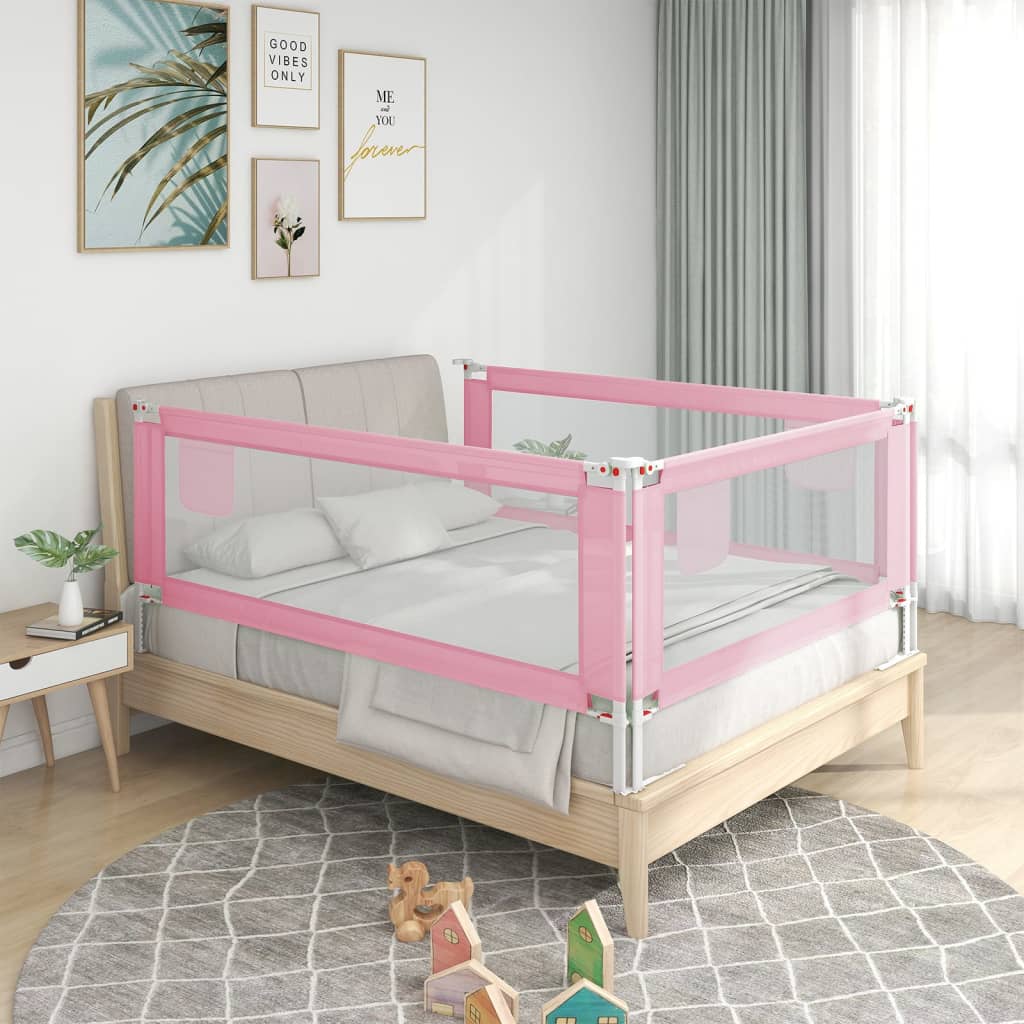 vidaXL Balustradă de protecție pat copii, roz, 180x25 cm, textil