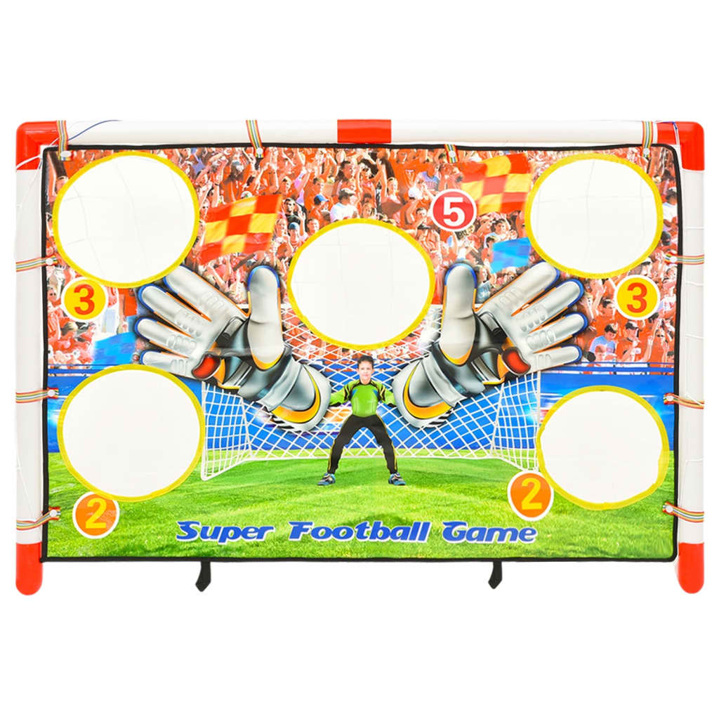 vidaXL Set poartă de fotbal copii cu perete de poartă 120x51x77,5 cm