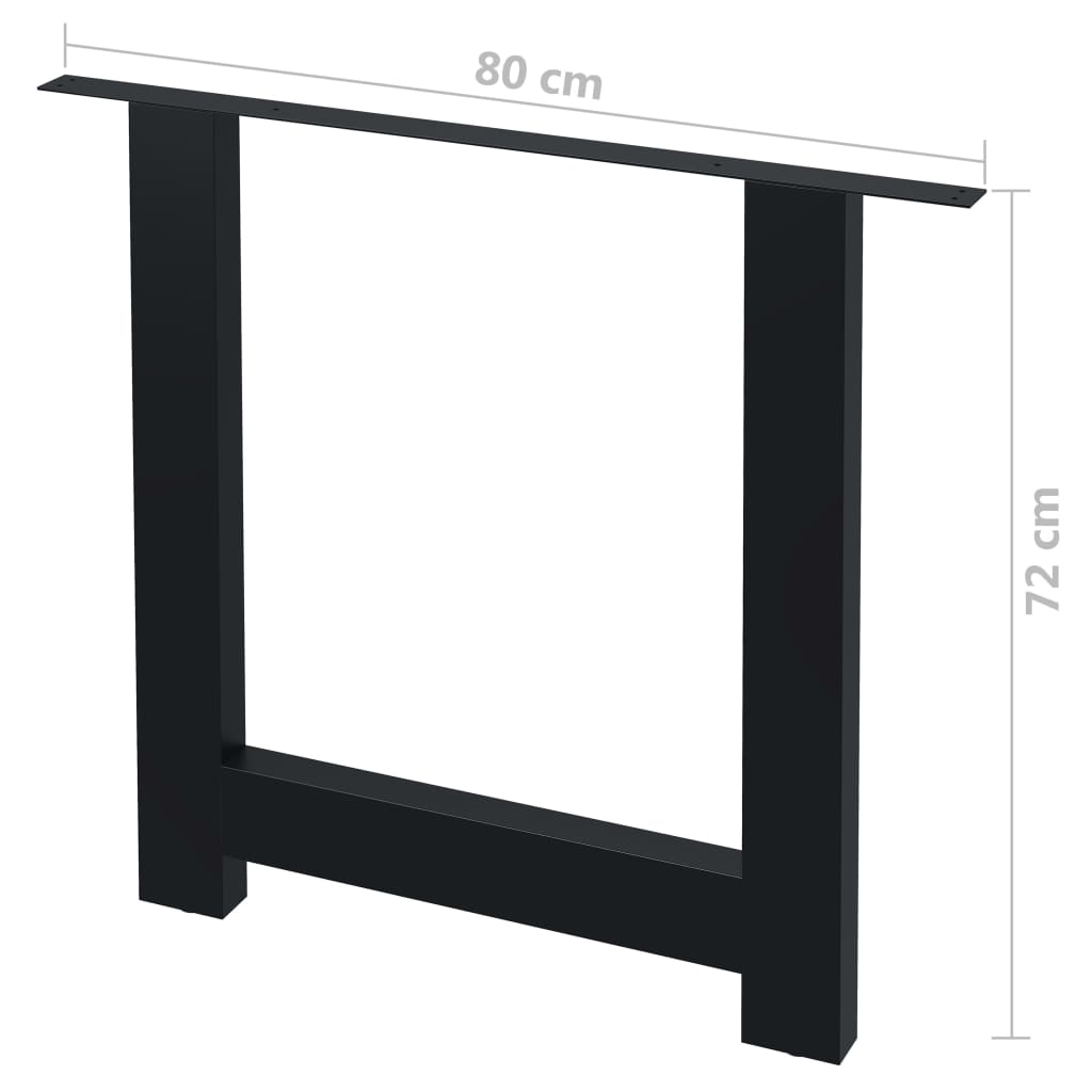 vidaXL Picioare de masă cu cadru în formă de H, 2 buc., 80 x 72 cm