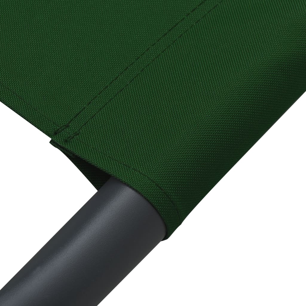 vidaXL Pat șezlong de exterior, verde, material textil