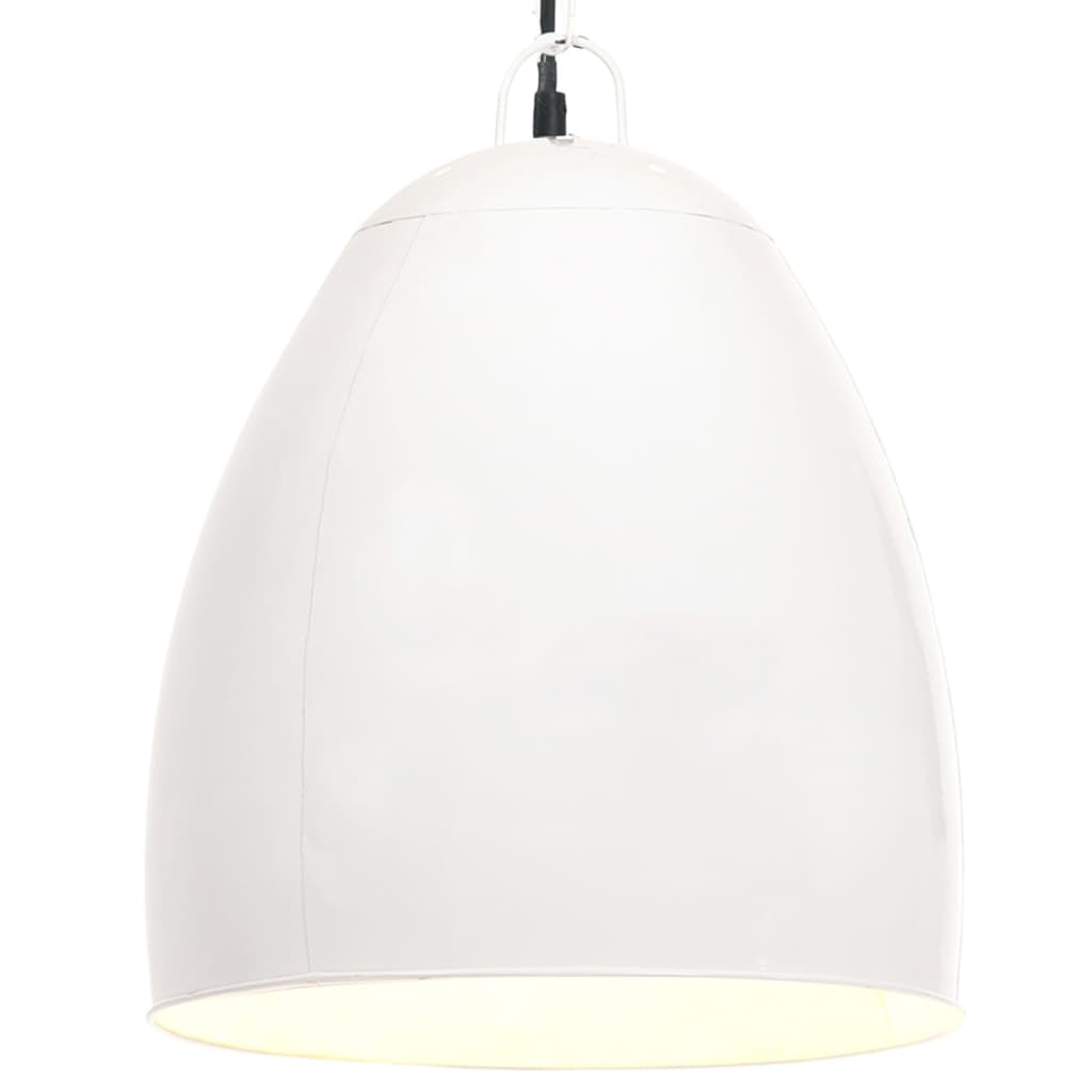 vidaXL Lampă suspendată industrială, 25 W, alb, 42 cm, E27, rotund