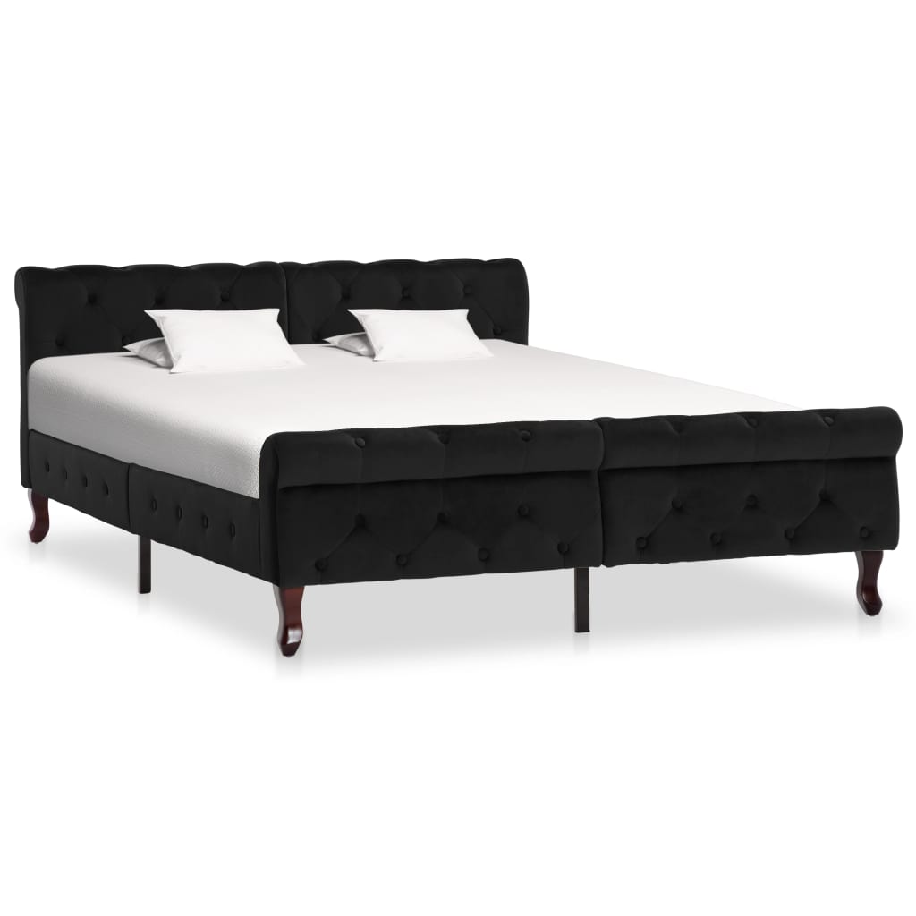 vidaXL Cadru de pat, negru, 140 x 200 cm, catifea