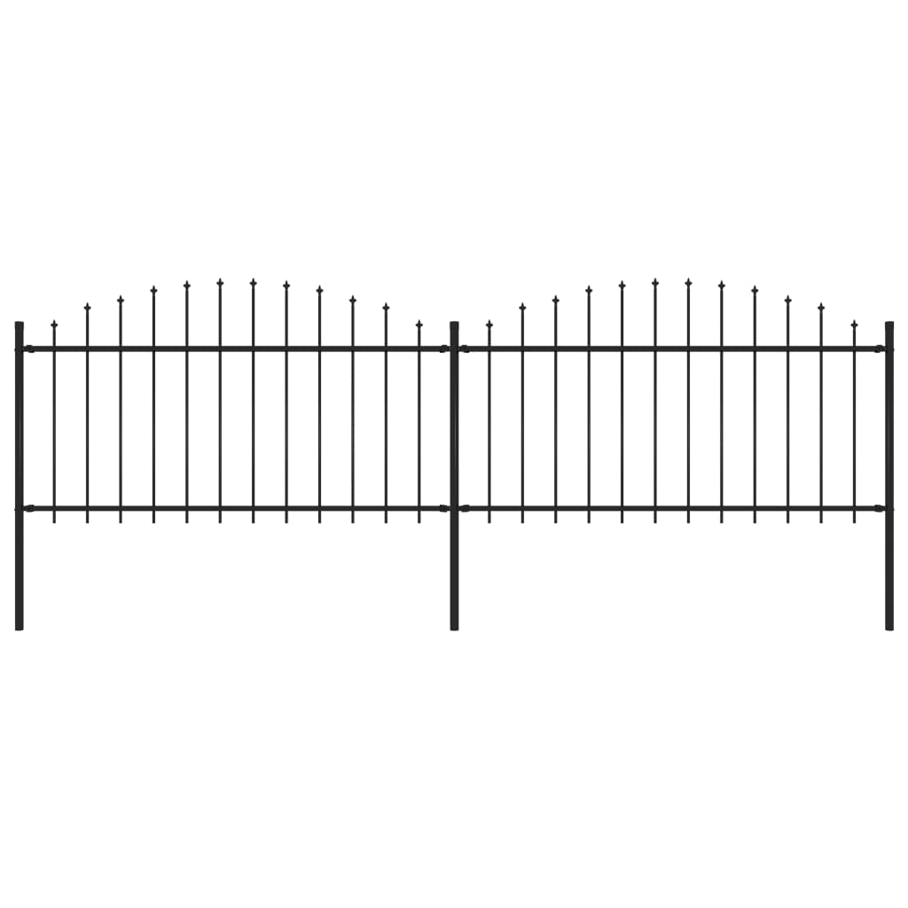 vidaXL Gard de grădină cu vârf suliță, negru, 3,4 m, oțel