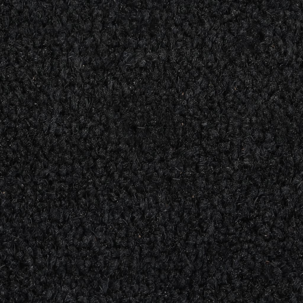 vidaXL Covoraș de ușă semirotund, negru, 50x80 cm, fibre de cocos