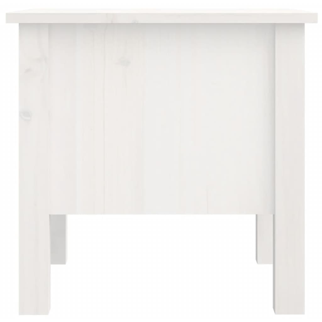 vidaXL Masă laterală, alb, 40x40x39 cm, lemn masiv de pin