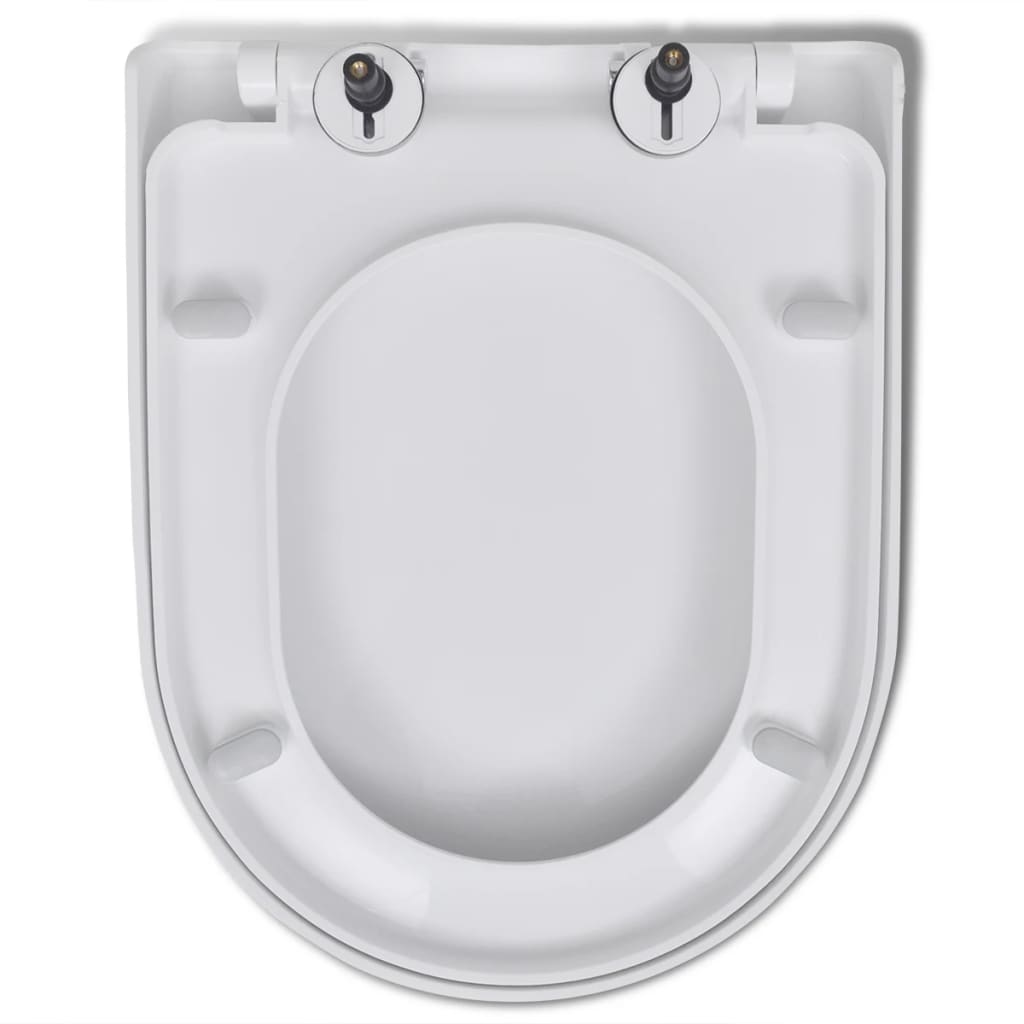 vidaXL Capac WC, închidere silențioasă, eliberare rapidă, alb, pătrat
