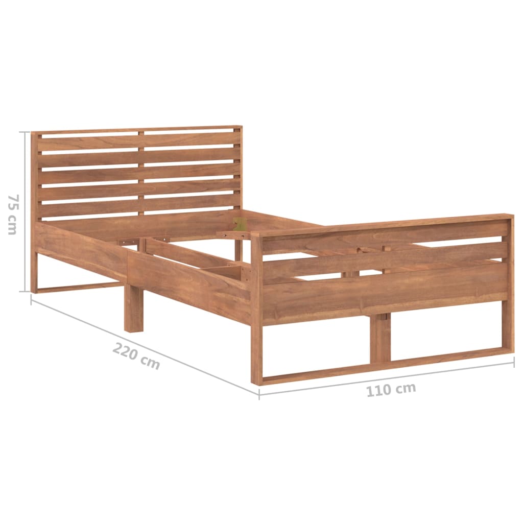 vidaXL Cadru de pat, 100x200 cm, lemn masiv de tec