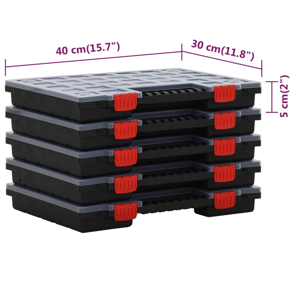vidaXL Cutii de organizare, 5 buc., 40x30x5 cm, polipropilenă
