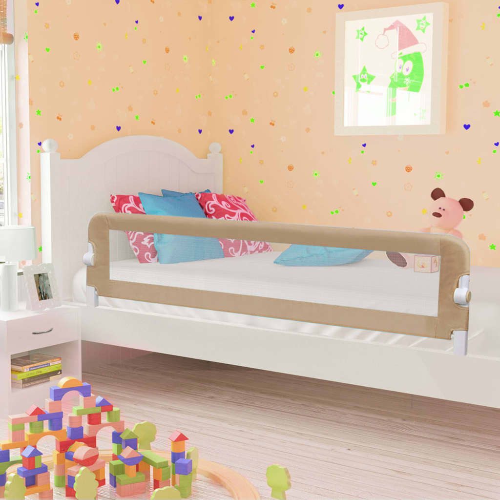 vidaXL Balustradă protecție pat copii, gri taupe, 180x42 cm, poliester