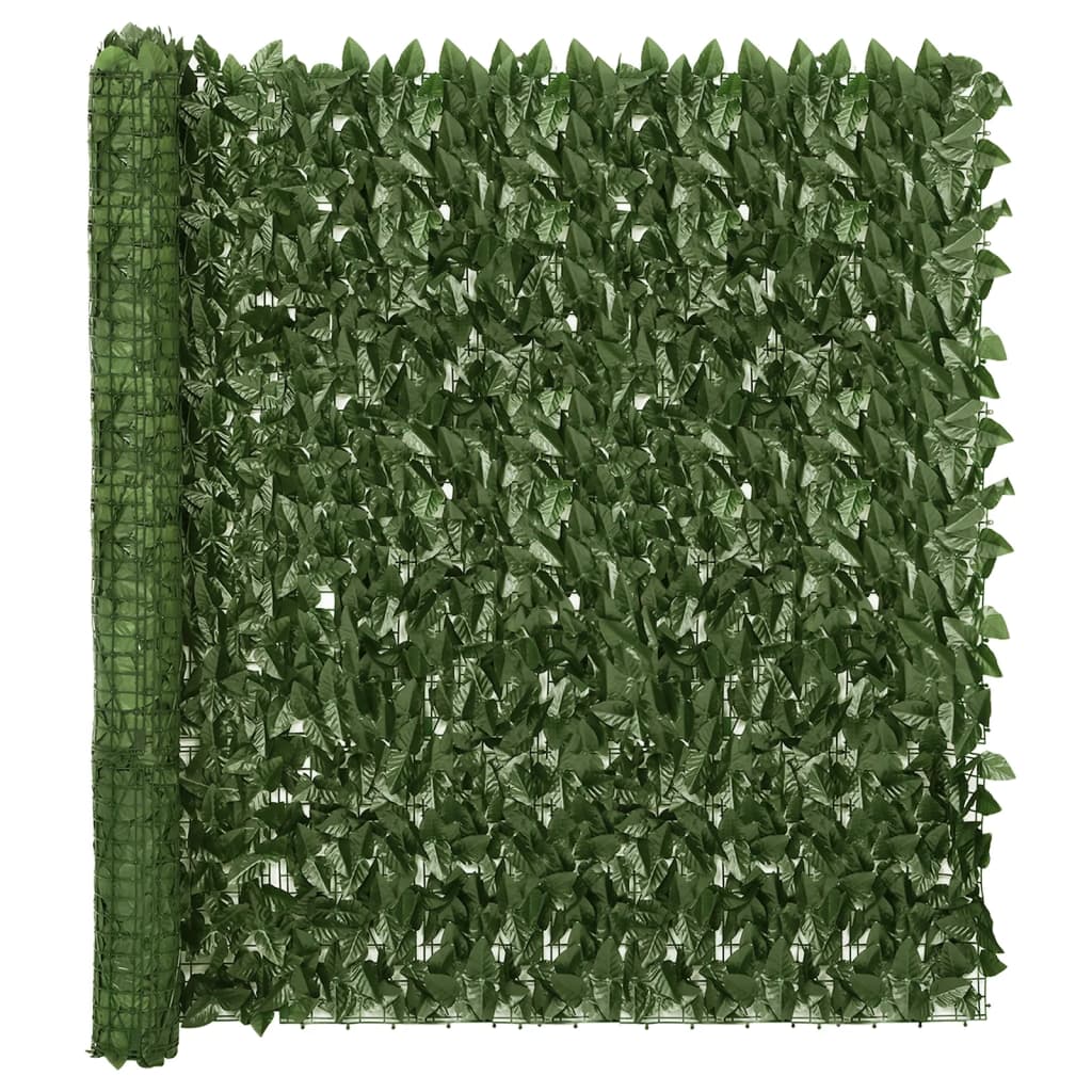 vidaXL Paravan de balcon, frunze verde închis, 500x150 cm