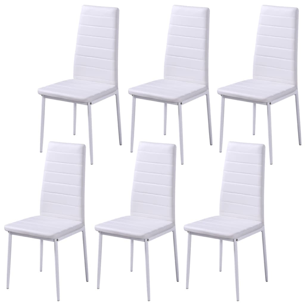 vidaXL Set masă și scaune de bucătărie 7 piese alb și negru