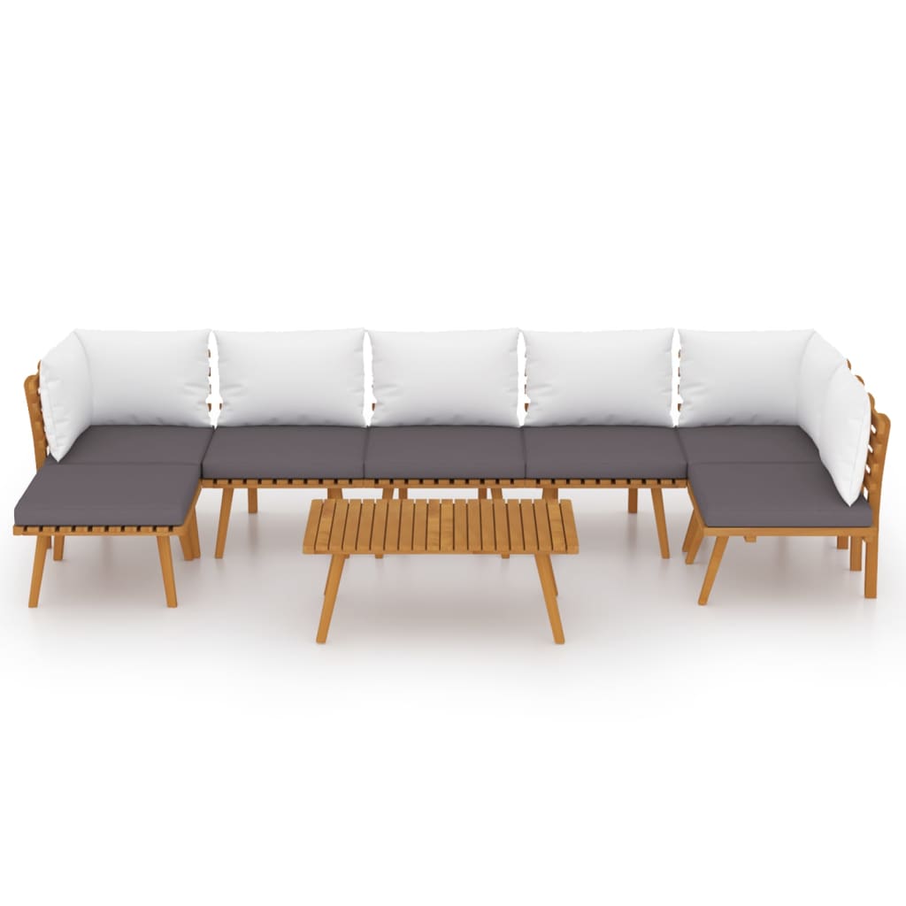 vidaXL Set mobilier de grădină cu perne, 8 piese, lemn masiv acacia
