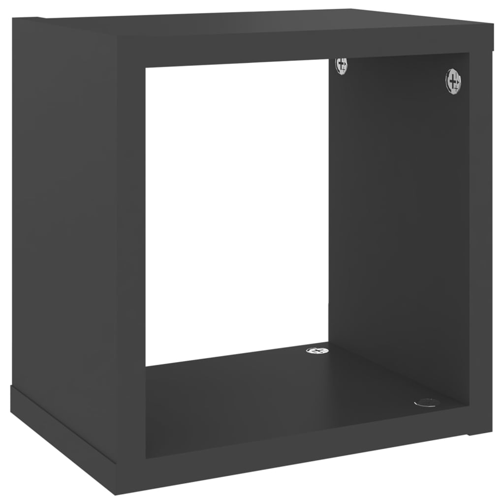 vidaXL Rafturi de perete cub, 4 buc., gri, 22x15x22 cm