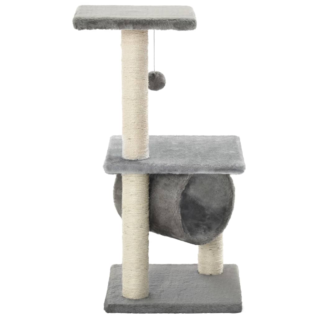 vidaXL Ansamblu pentru pisici cu stâlpi din funie de sisal, gri, 65 cm