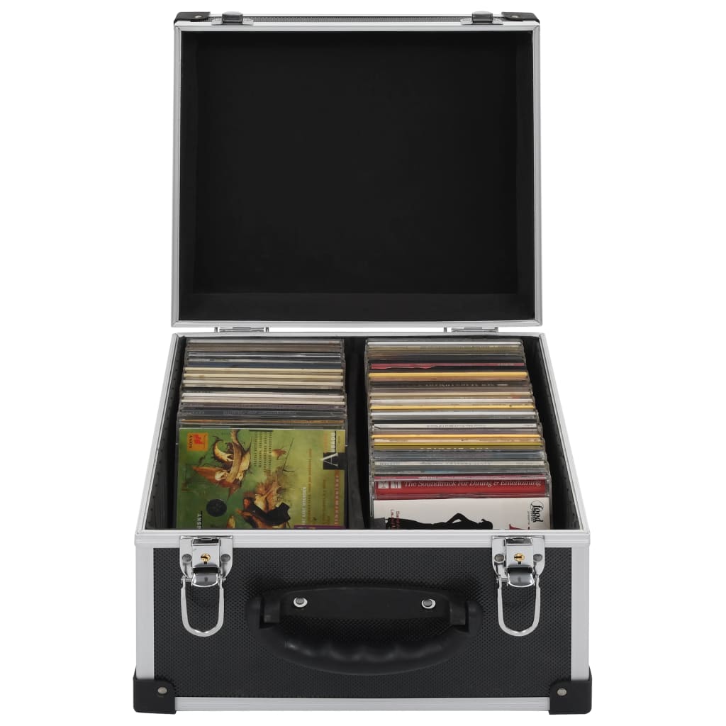 vidaXL Casetă pentru 40 CD-uri, negru, aluminiu ABS