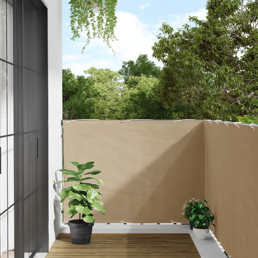 vidaXL Paravan de balcon, bej, 120 x 600 cm, țesătură oxford
