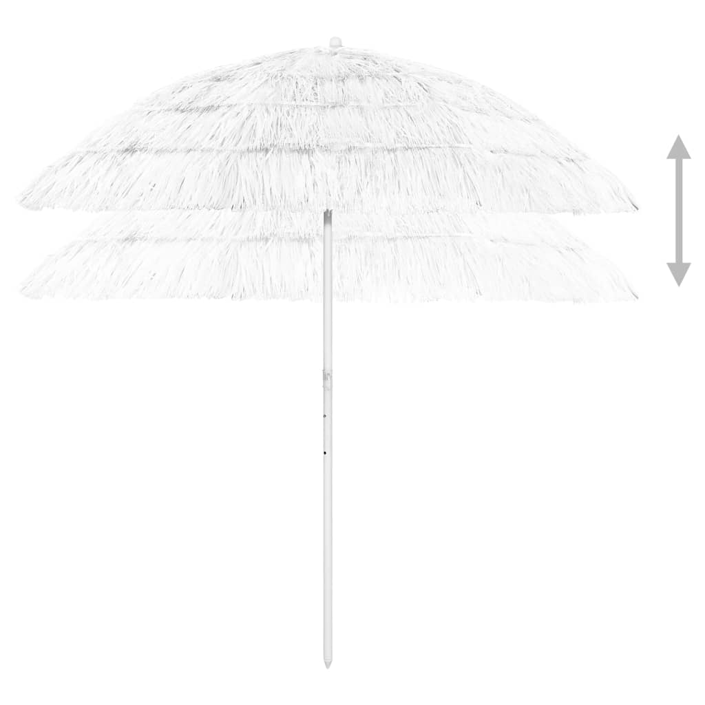 vidaXL Umbrelă de plajă Hawaii, alb, 240 cm