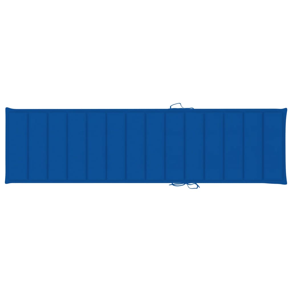 vidaXL Șezlonguri cu pernă albastru regal, 2 buc., lemn masiv de tec