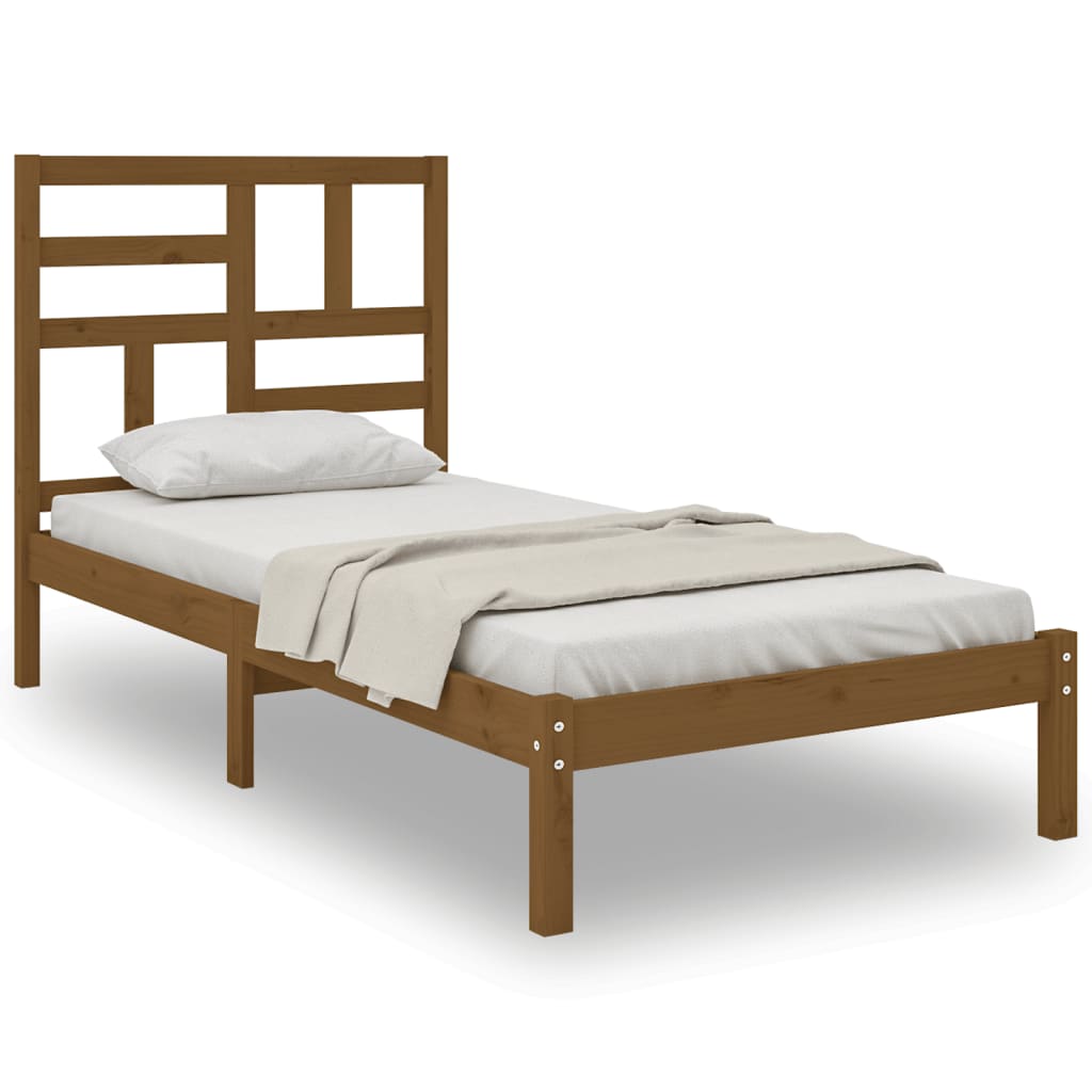 vidaXL Cadru de pat, maro miere, 100x200 cm, lemn masiv