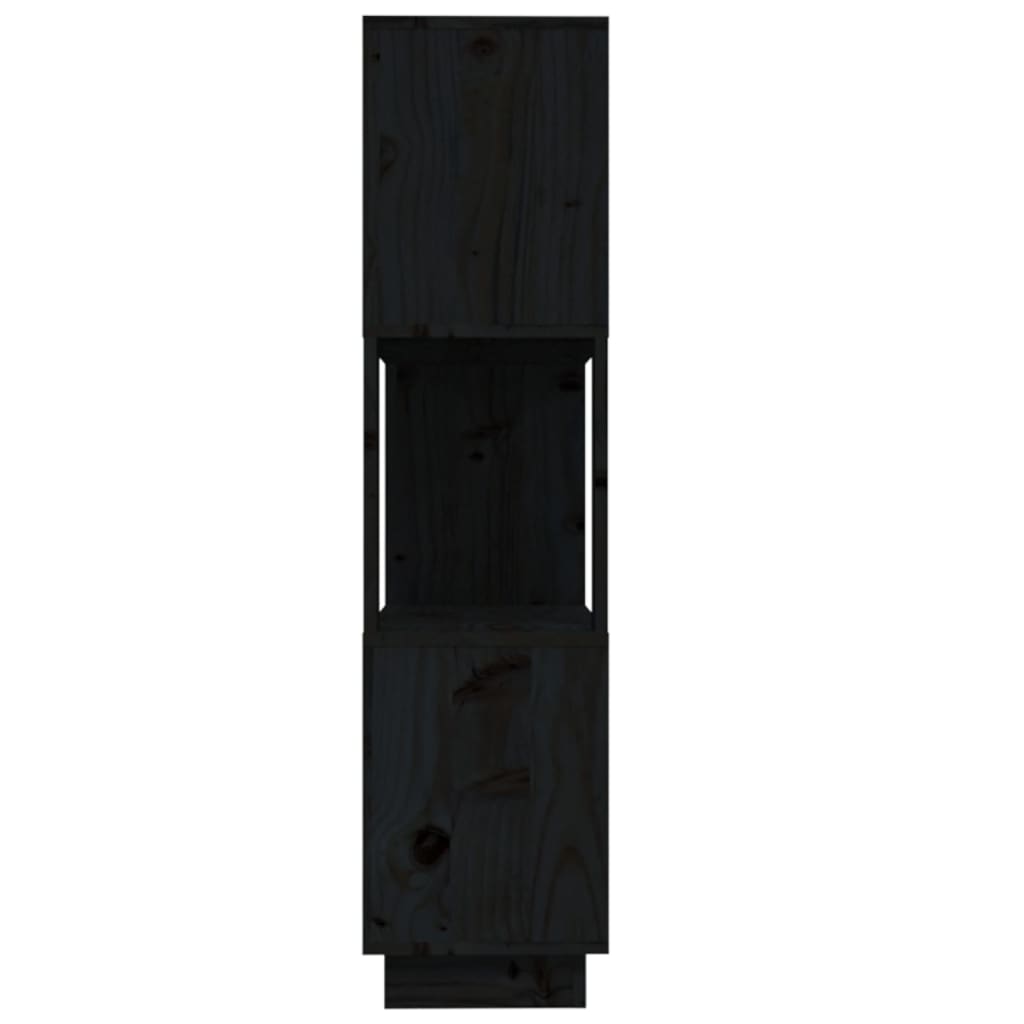 vidaXL Bibliotecă/Separator cameră, negru, 80x25x101 cm lemn masiv pin