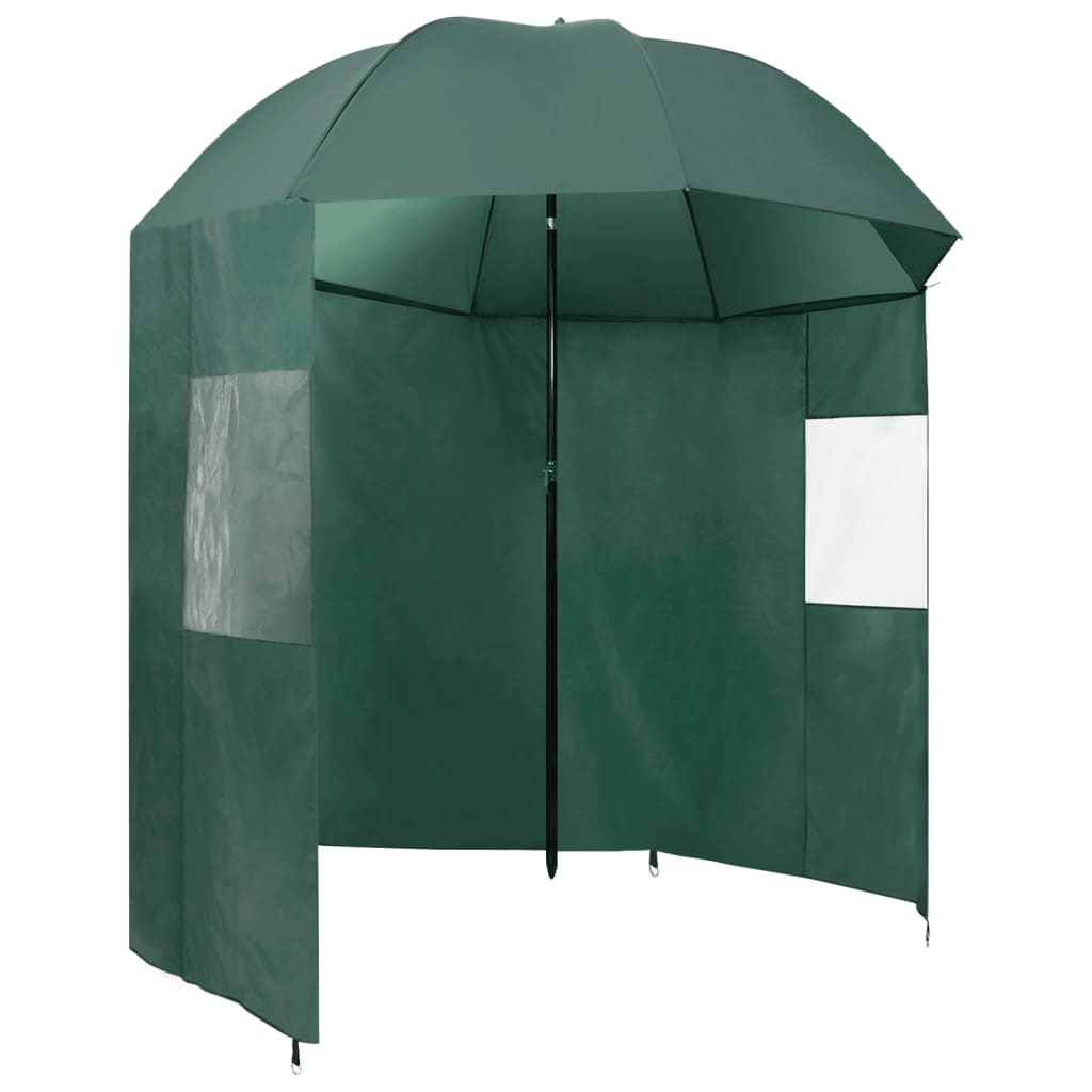vidaXL Umbrelă pentru pescuit, verde, 220x193 cm