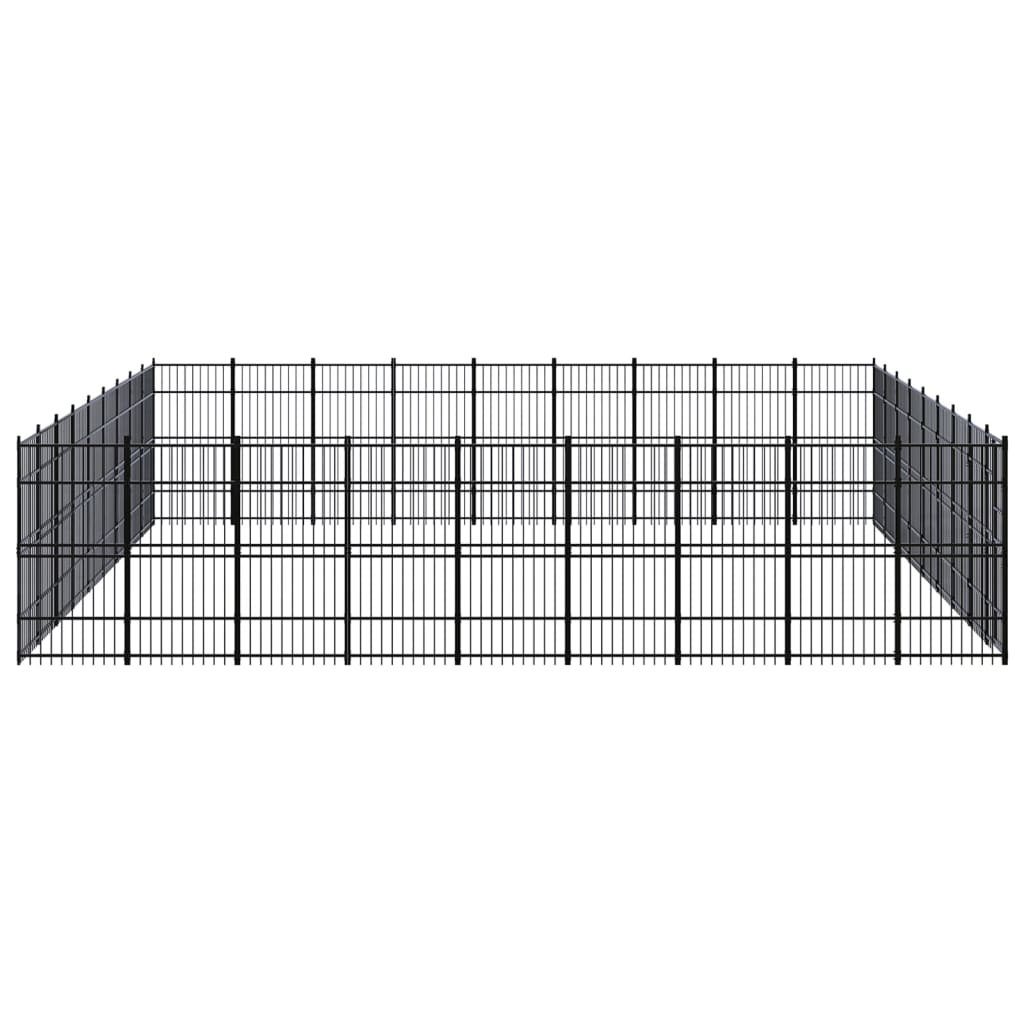 vidaXL Padoc pentru câini de exterior, 74,65 m², oțel