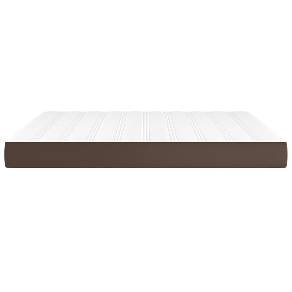 vidaXL Saltea de pat cu arcuri, maro, 160x200x20 cm, piele ecologică