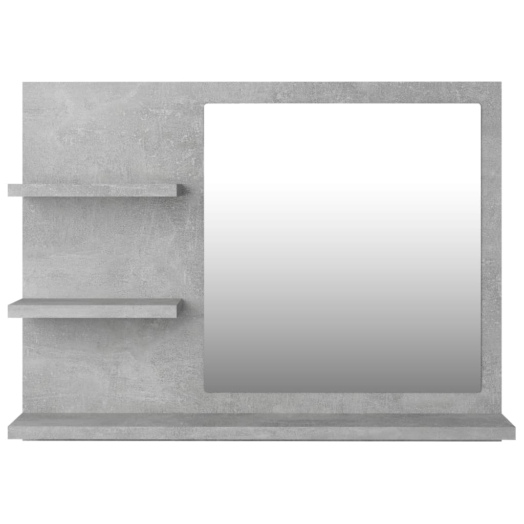 vidaXL Oglindă de baie, gri beton, 60x10,5x45 cm, PAL