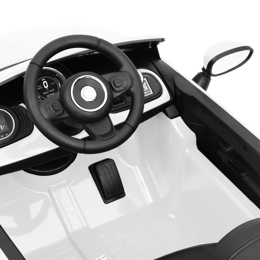 vidaXL Mașină electrică pentru copii Fiat 500, alb