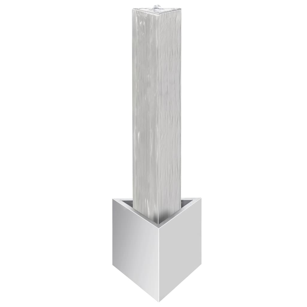 vidaXL Fântână de grădină, argintiu, 37,7x32,6x110 cm, oțel inoxidabil
