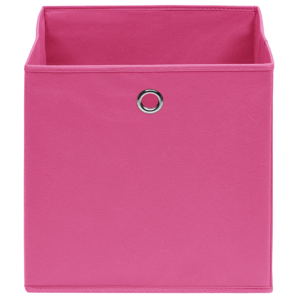 vidaXL Cutii depozitare, 10 buc., roz, 28x28x28 cm, material nețesut