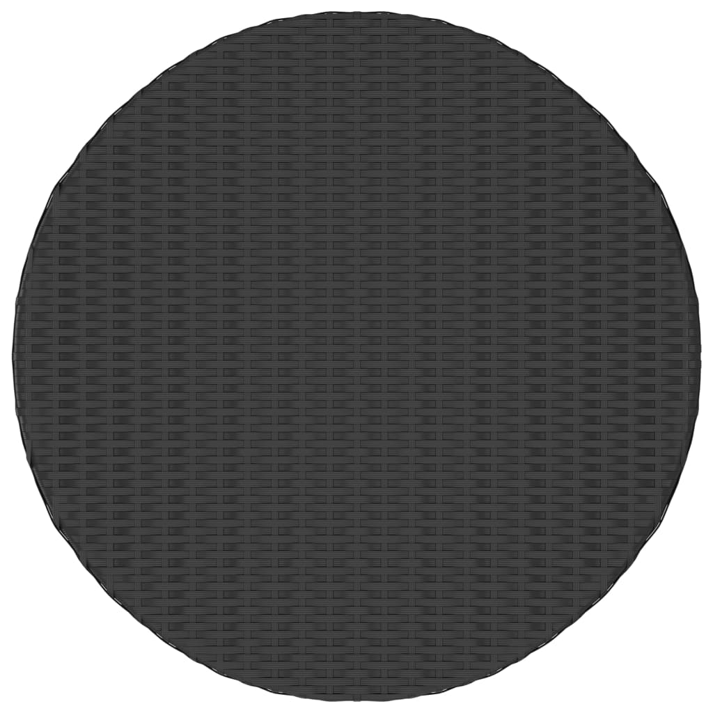 vidaXL Masă de grădină, negru, 70x70x73 cm, poliratan