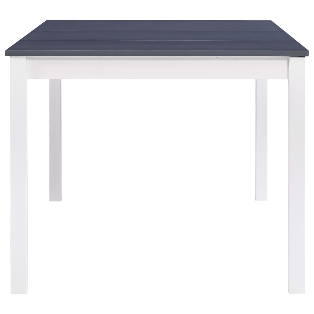 vidaXL Masă de bucătărie, alb și gri, 180 x 90 x 73 cm, lemn de pin